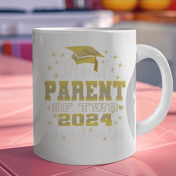 Proud Parent Of Two 2024 Graduate Class 2024 Graduation Premium Graphic Print Coffee Mug