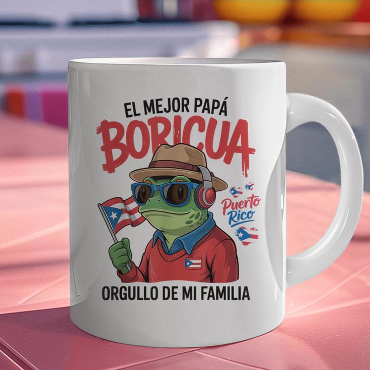 Puerto Rican Dad Idea For Men & Papá Boricua Coqui Frog Graphic Print Coffee Mug