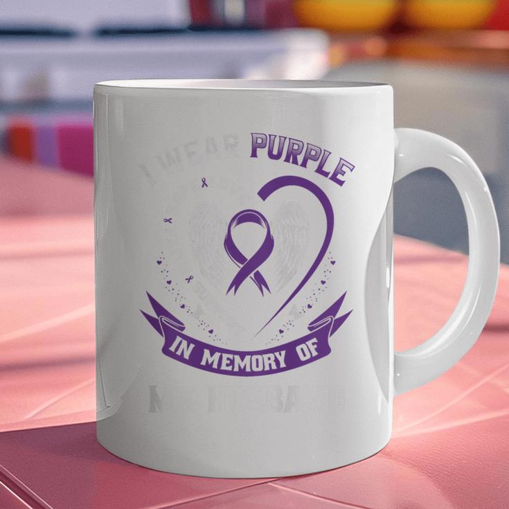 Purple In Memory Of Husband Alzheimers Awareness Back Print Graphic Print Coffee Mug Purple In Memory Of Husband Alzheimers Awareness Back Print Graphic Print Coffee Mug