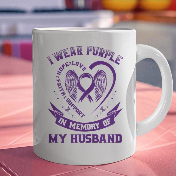 Purple In Memory Of My Husband Pancreatic Cancer Awareness Graphic Print Coffee Mug