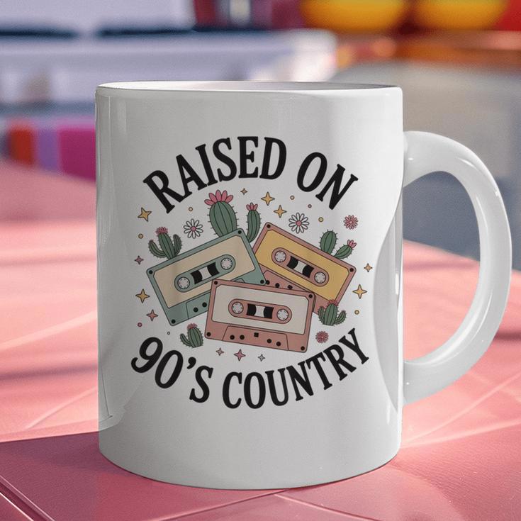 Raised On 90's Country Music Lover Nostalgia Retro Vibe Graphic Print Coffee Mug