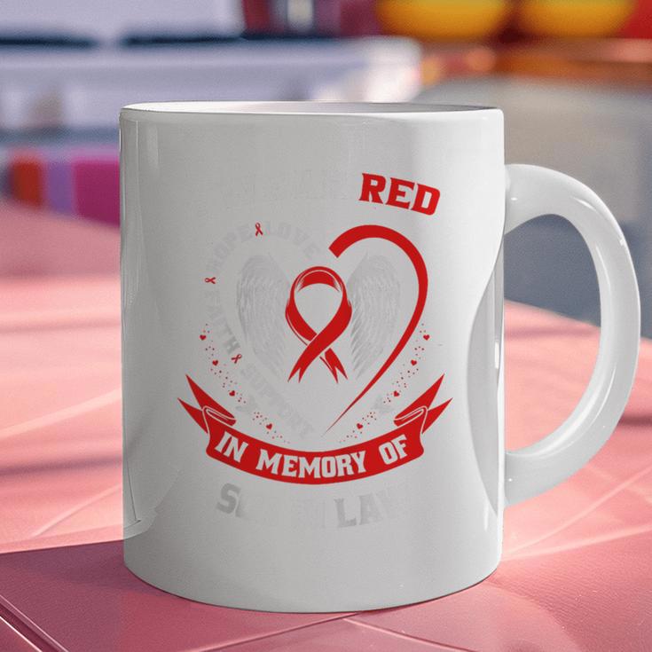 Red In Memory Of My Son In Law Heart Disease Awareness Month Raglan Baseball Tee Graphic Print Coffee Mug