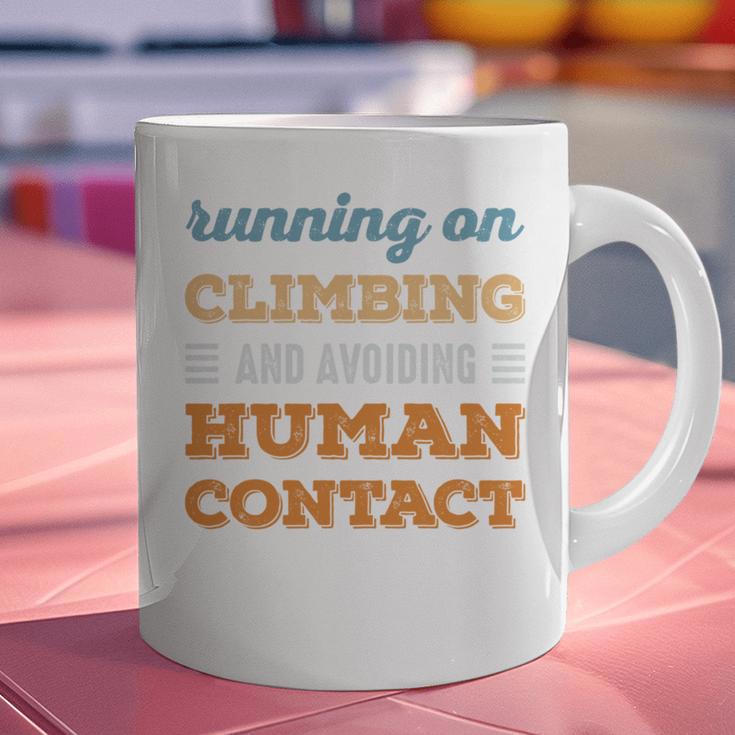 Running On Climbing Social Introvert Humor Vintage Graphic Print Coffee Mug