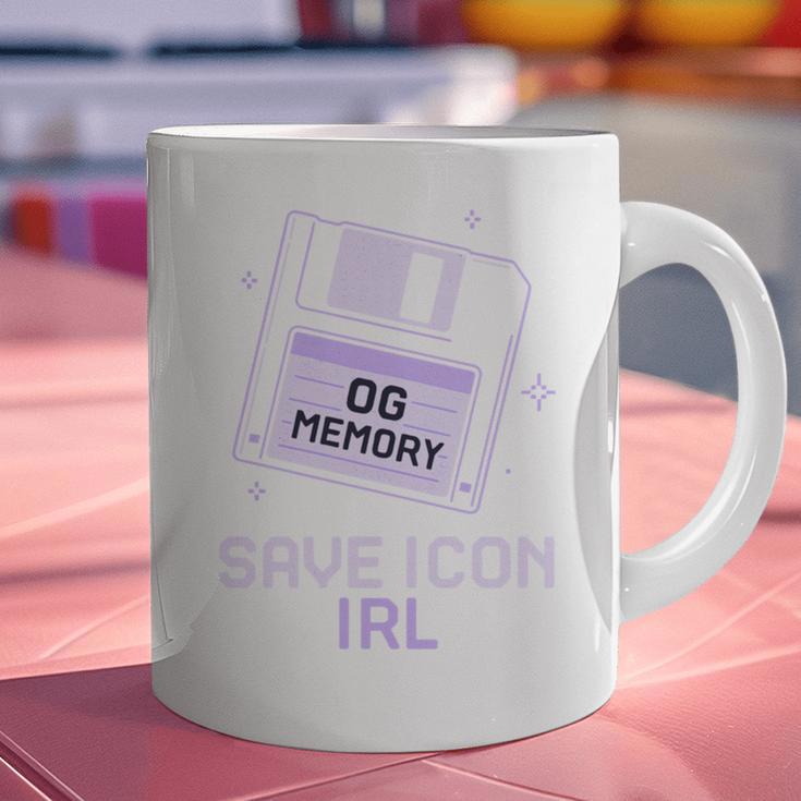 Save Icon IRL Retro Tech Humor Floppy Disk 90s Nostalgia Graphic Print Coffee Mug