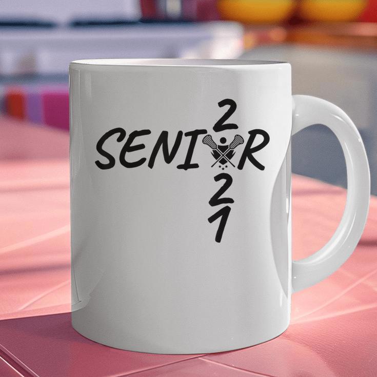 Senior 2021 Lacrosse Sticks And Ball Graduation Graphic Print Coffee Mug