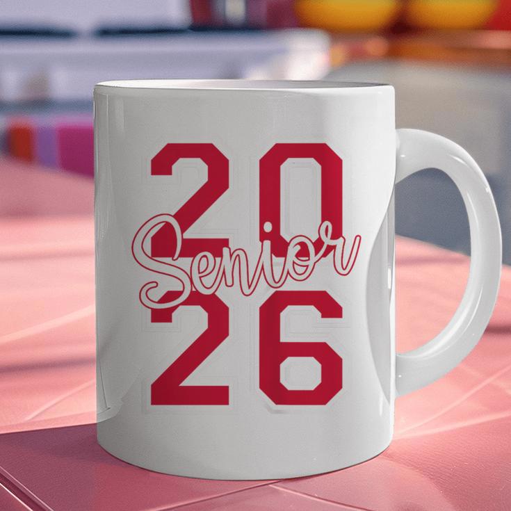 Senior 2026 Graduation Varsity Red Letters On The Back Graphic Print Coffee Mug