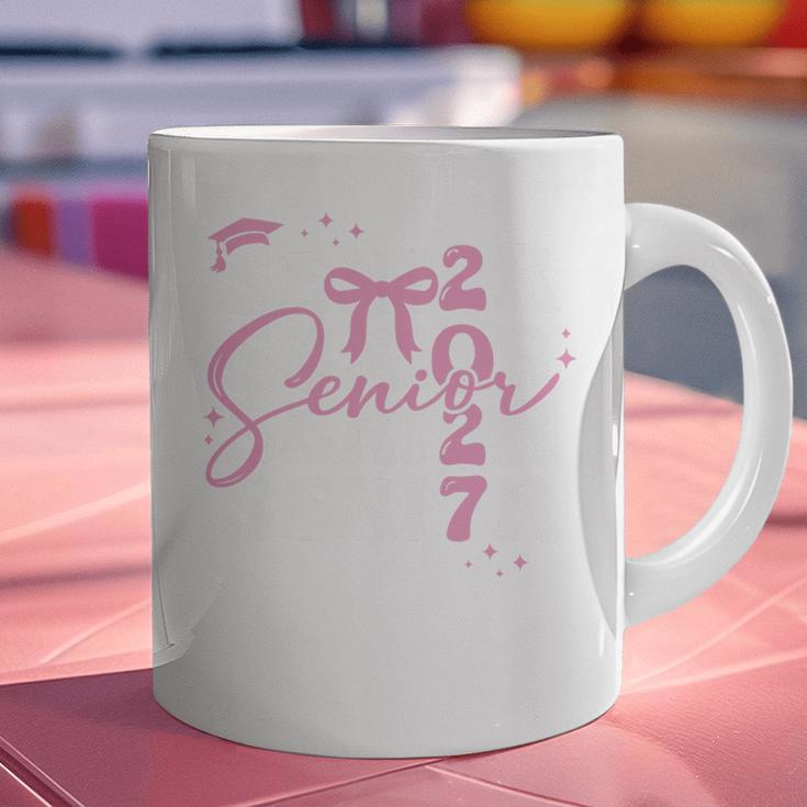 Senior 2027 Class Of 2027 Coquette Pink Bow Graduation 2027 Premium Tri-Blend Graphic Print Coffee Mug