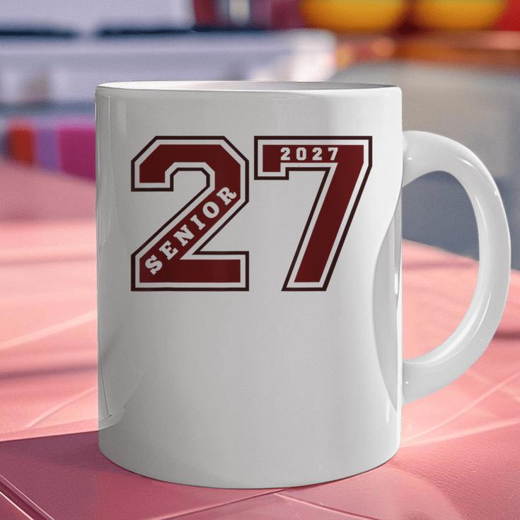 Senior 2027 Maroon Senior Class Of 27 Jersey Graduation Graphic Print Coffee Mug