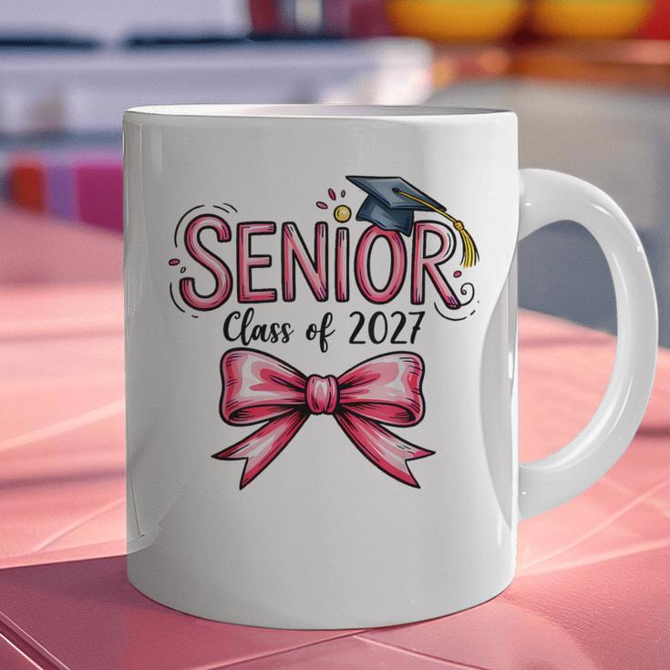 Senior Class Of 2027 Coquette Pink Bow Graduation 2027 Girls Graphic Print Coffee Mug