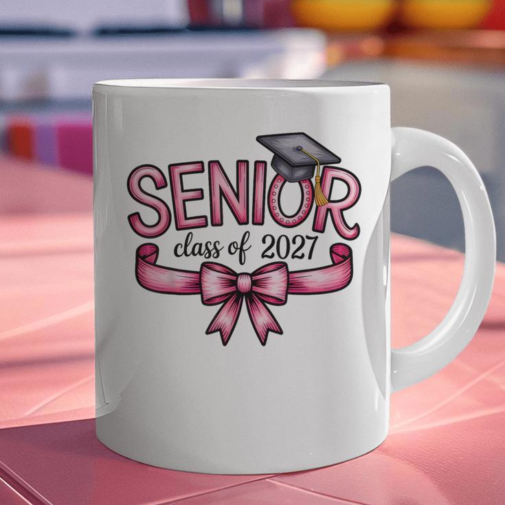 Senior Class Of 2027 Coquette Pink Bow Graduation 2027 Women Graphic Print Coffee Mug