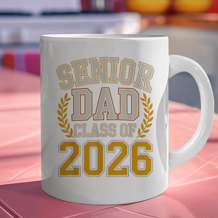 Senior Dad Class Of 2026 Purple Yellow Vintage Graduation Graphic Print Coffee Mug