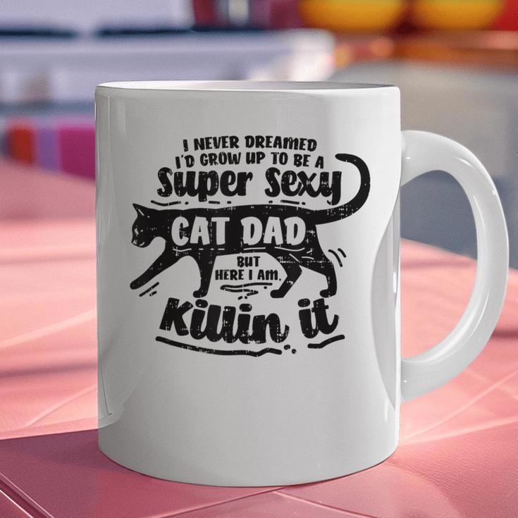 Sexy Cat Dad Father Catfather Kitten Kitty Graphic Print Coffee Mug
