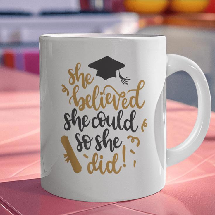 She Believed She Could So She Did Graduation Shirt Graphic Print Coffee Mug