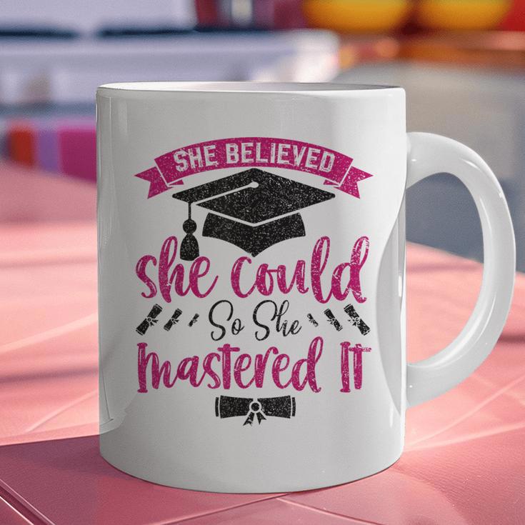 She Believed She Could So She Mastered It Graduation Graphic Print Coffee Mug