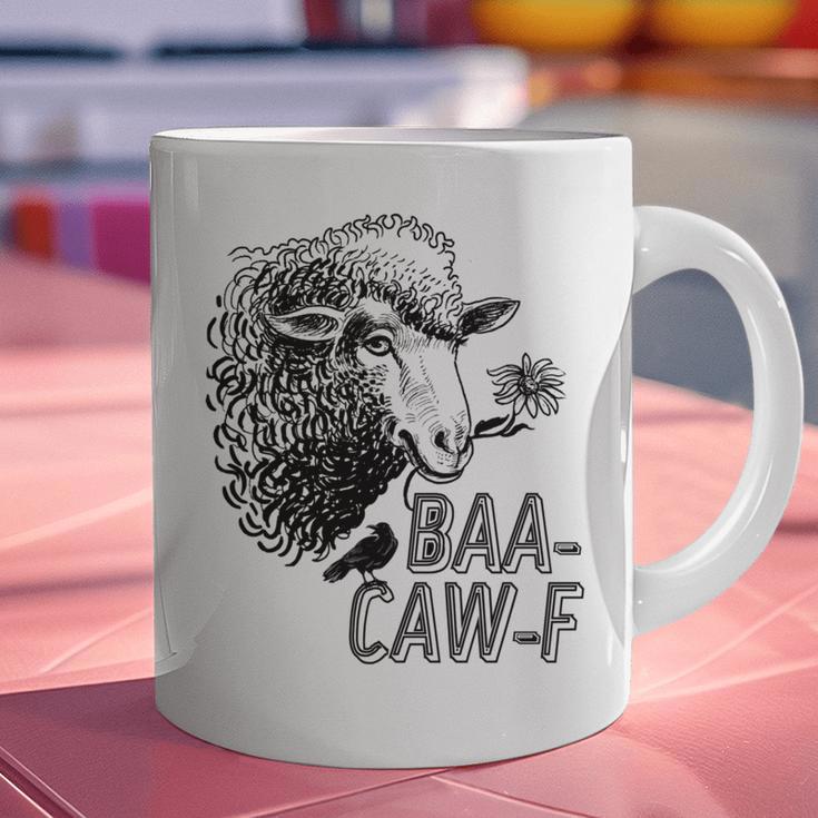 Sheep Baa Crow Caw Back Off Pun Tee For Introverts & Teens Graphic Print Coffee Mug