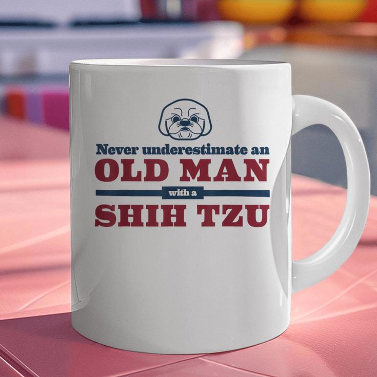 Shih Tzu Dad Shirt Never Underestimate An Old Man Gift Tee Graphic Print Coffee Mug