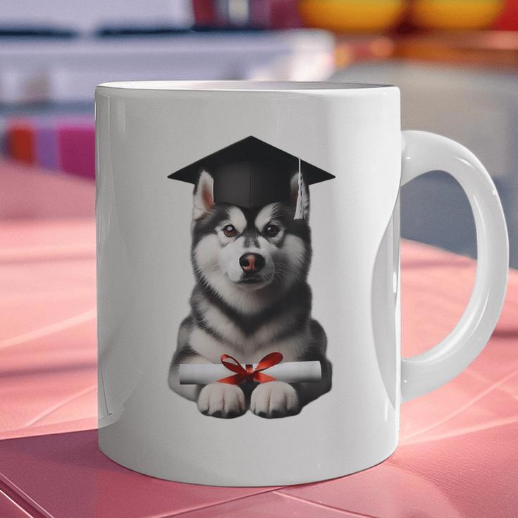Siberian Husky Dog Graduation Cap Training School Graduate Men Women Kids Graphic Print Coffee Mug