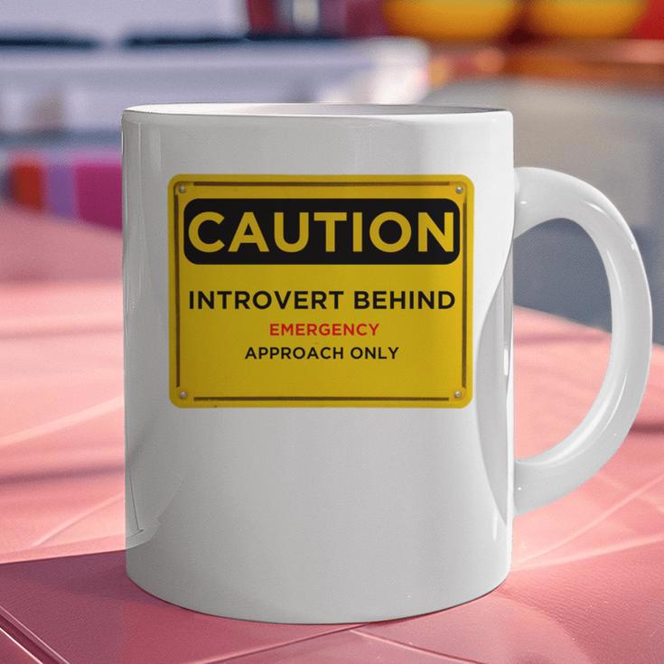 A Simple Yellow Warning Sign For Introvert Graphic Print Coffee Mug A Simple Yellow Warning Sign For Introvert Graphic Print Coffee Mug