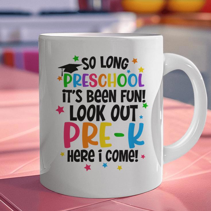 So Long Preschool Pre-K Here I Come Graduation Graphic Print Coffee Mug