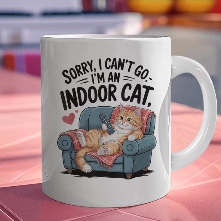 Sorry I Can’t Go I’m An Indoor Cat Couch Introvert Cat Graphic Print Coffee Mug