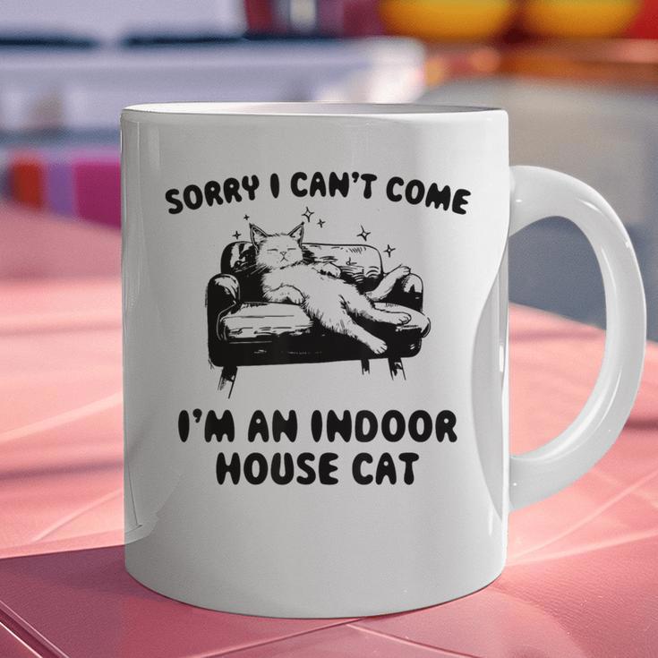 Sorry I Can't Go I'm An Indoor Cat Introvert Saying Graphic Print Coffee Mug
