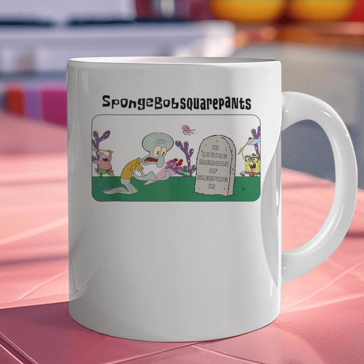 SpongeBob SquarePants In Loving Memory Of Sleeping In Graphic Print Coffee Mug SpongeBob SquarePants In Loving Memory Of Sleeping In Graphic Print Coffee Mug