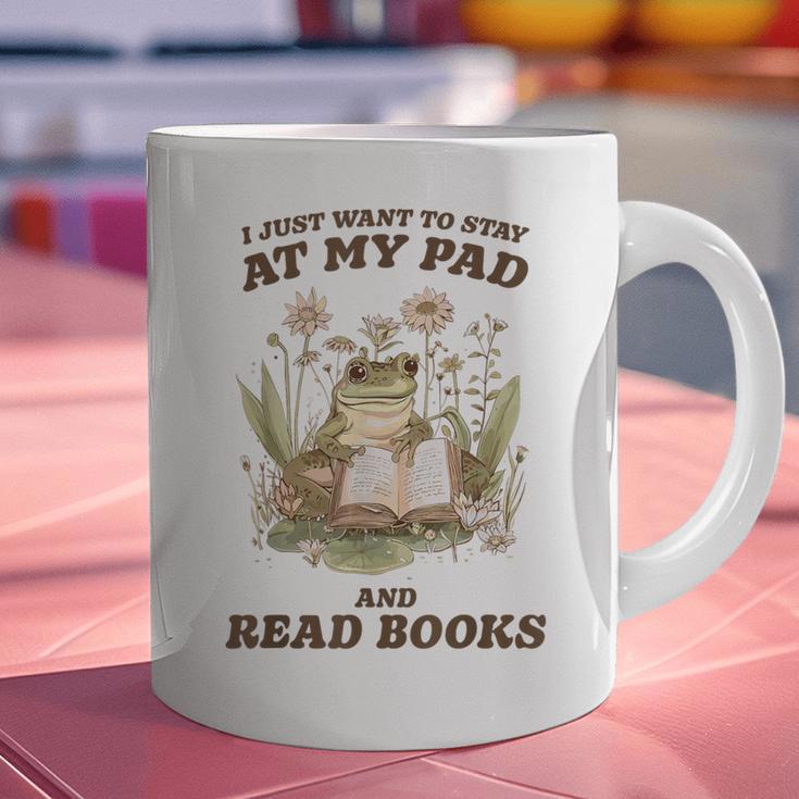 Stay At My Pad And Read Books Frog Introvert Reading Graphic Print Coffee Mug Stay At My Pad And Read Books Frog Introvert Reading Graphic Print Coffee Mug