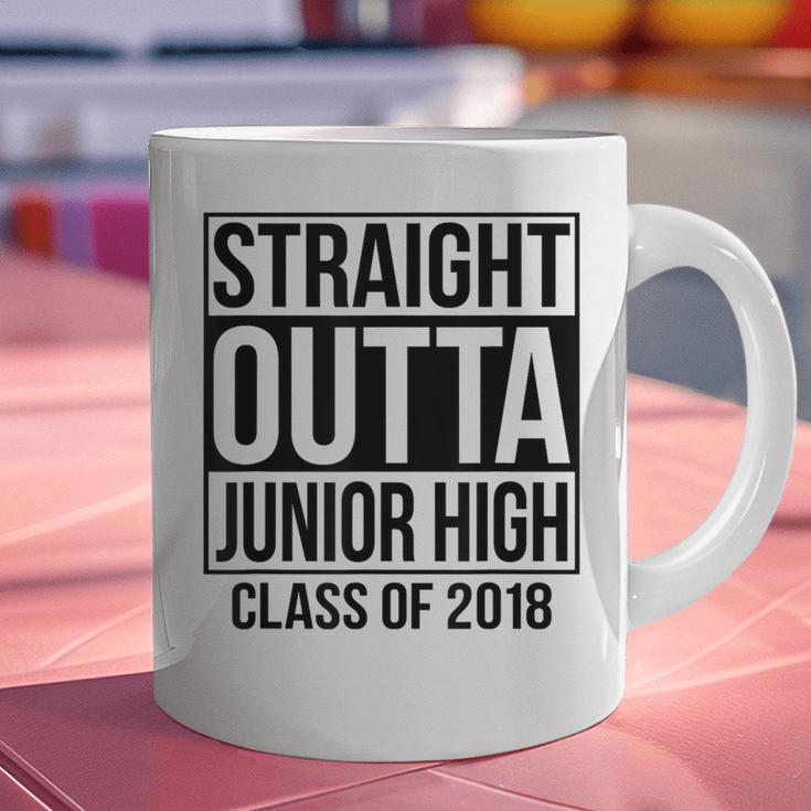 Straight Outta Junior High Graduation Class Of 2018 Graphic Print Coffee Mug