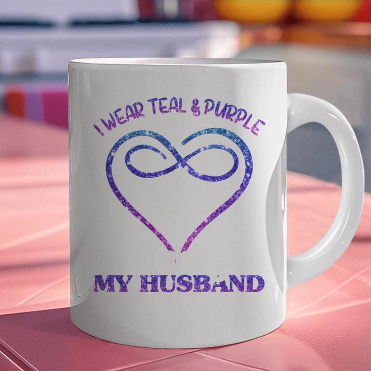 Suicide Prevention Shirt Teal & Purple In Memory Of Husband Graphic Print Coffee Mug