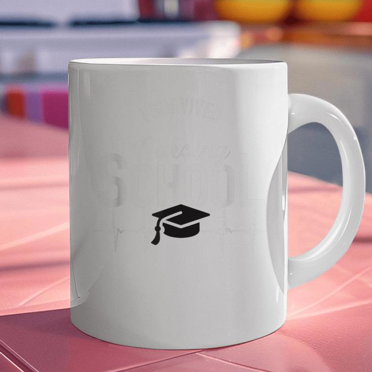 I Survived Nursing School Graduation RN NurseShirt Graphic Print Coffee Mug
