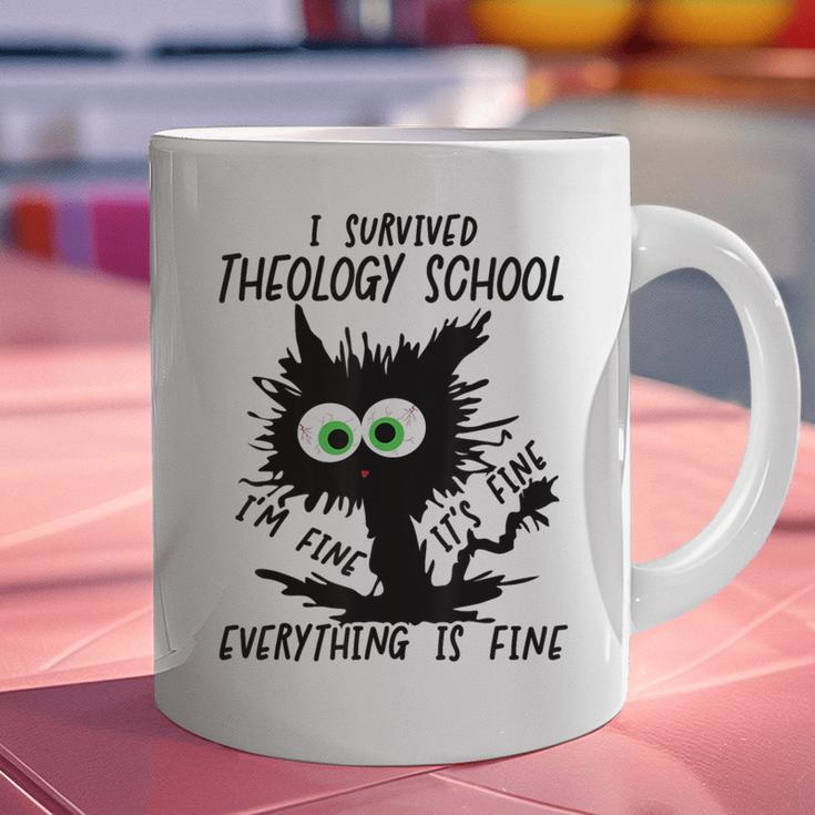 I Survived Theology School Graduation 2025 Graphic Print Coffee Mug
