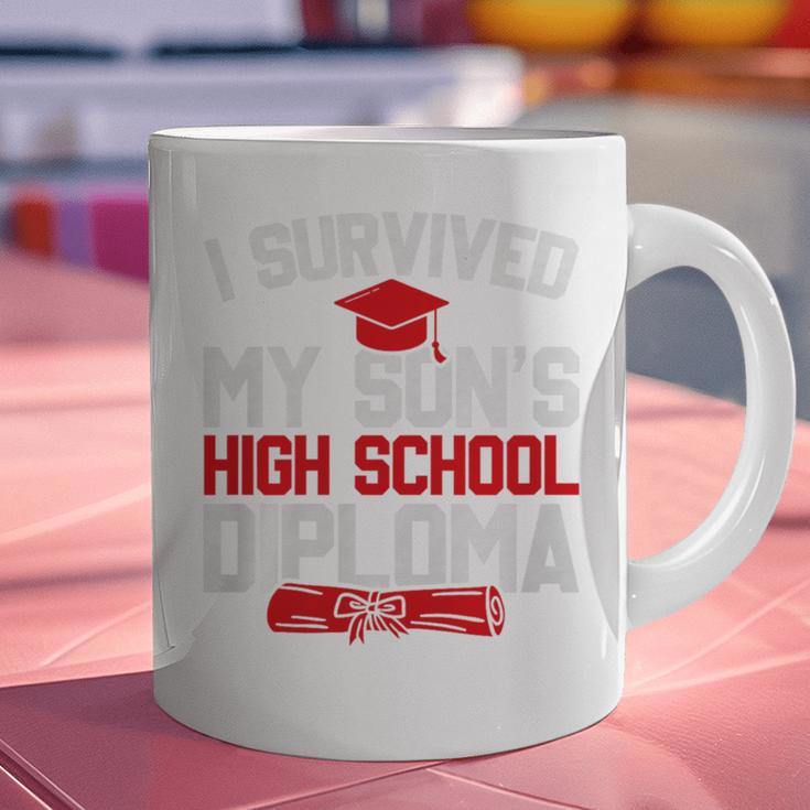 I Survived My Son's High School Diploma Graduation Premium Graphic Print Coffee Mug
