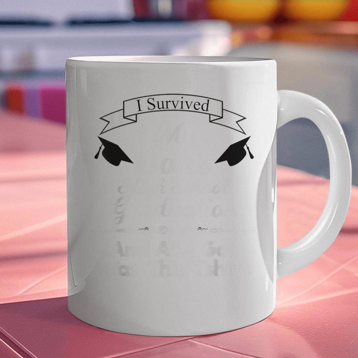I Survived My Son's High School Graduation Shirt Graduate Graphic Print Coffee Mug