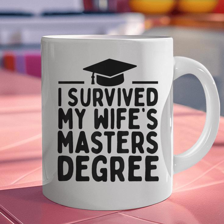 I Survived My Wife's Masters Degree Graduation Class Of 2025 Graphic Print Coffee Mug