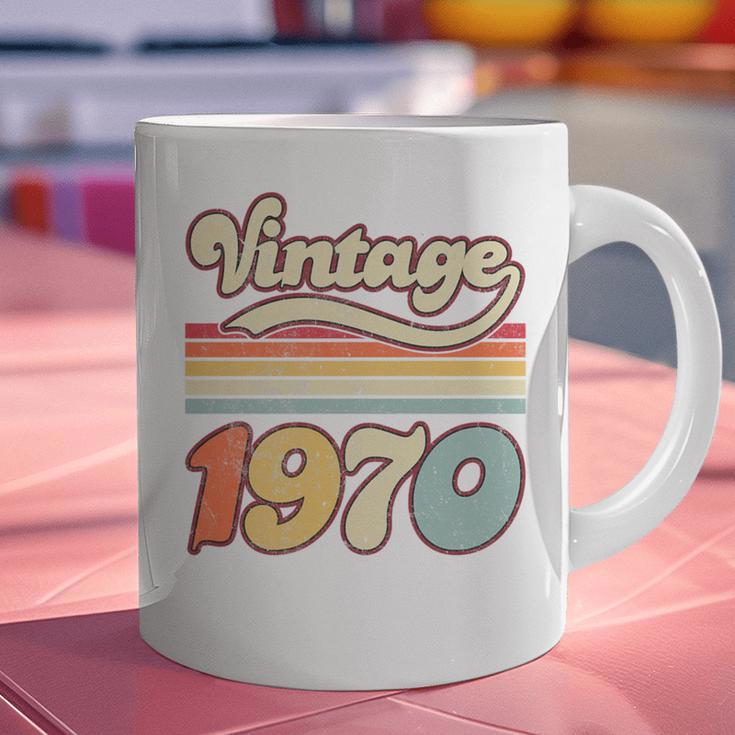 Vintage 1970 Birthday Retro Style 70's Born Nostalgia Outfit Premium Tri-Blend Graphic Print Coffee Mug