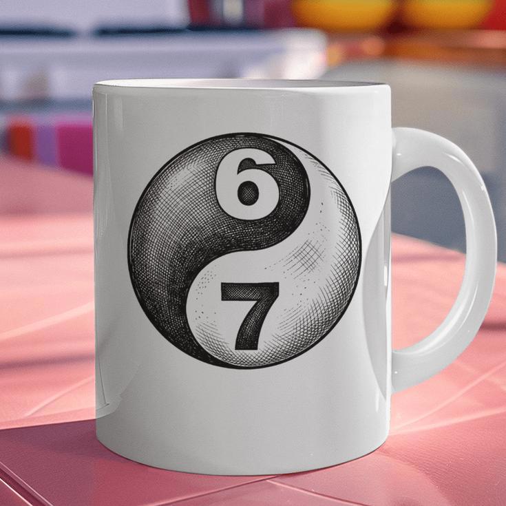 Vintage 6 7 Sketch Yin Yang Namaste Six Seven Nostalgia Graphic Print Coffee Mug