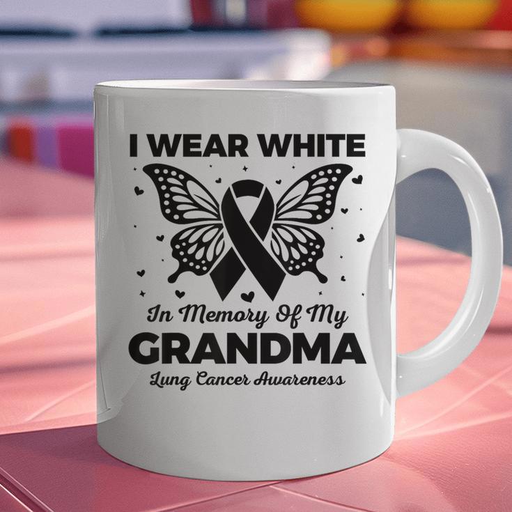 I Wear In Memory Of My Grandma Butterfly Lung Cancer Graphic Print Coffee Mug