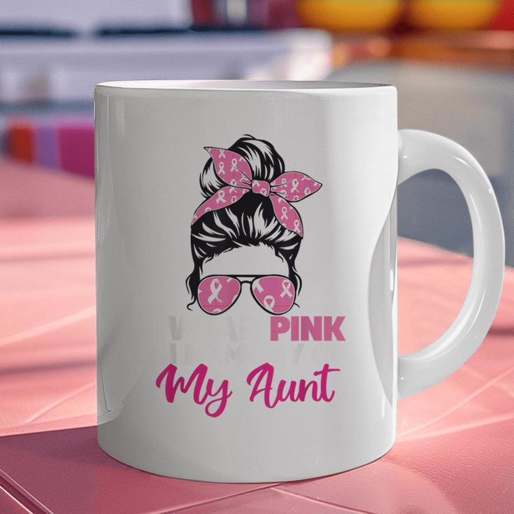 I Wear Pink In Memory Of My Aunt Breast Cancer Awareness Graphic Print Coffee Mug I Wear Pink In Memory Of My Aunt Breast Cancer Awareness Graphic Print Coffee Mug