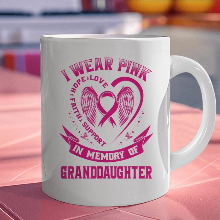 I Wear Pink In Memory Of My Granddaughter Breast Cancer Graphic Print Coffee Mug
