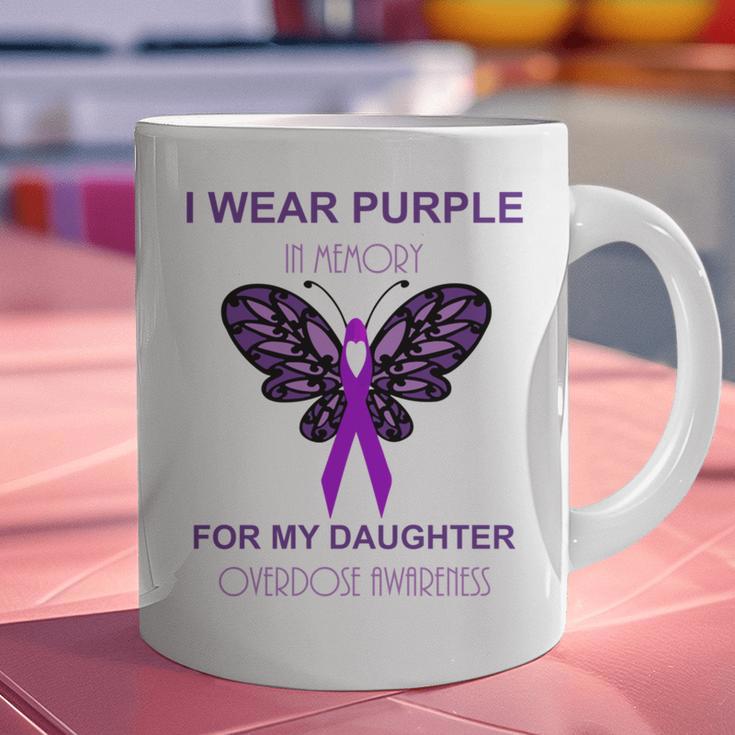 I Wear Purple In Memory For My Daughter Overdose Awareness Graphic Print Coffee Mug