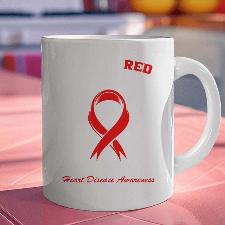 I Wear Red In Memory Of My Mom Heart Disease Awareness Month Graphic Print Coffee Mug I Wear Red In Memory Of My Mom Heart Disease Awareness Month Graphic Print Coffee Mug
