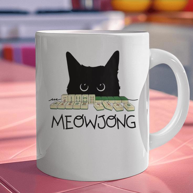 Women's Meowjong Cat Mahjong Chinese Game Cat Mom Dad Graphic Print Coffee Mug