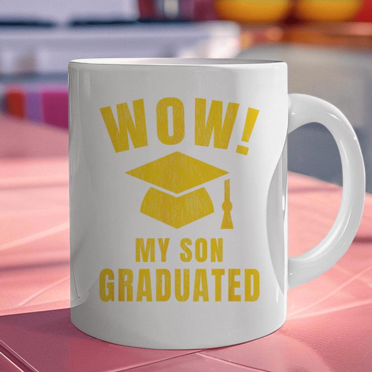 Wow My Son Graduated Mom Dad Of A Senior Graduation Graphic Print Coffee Mug