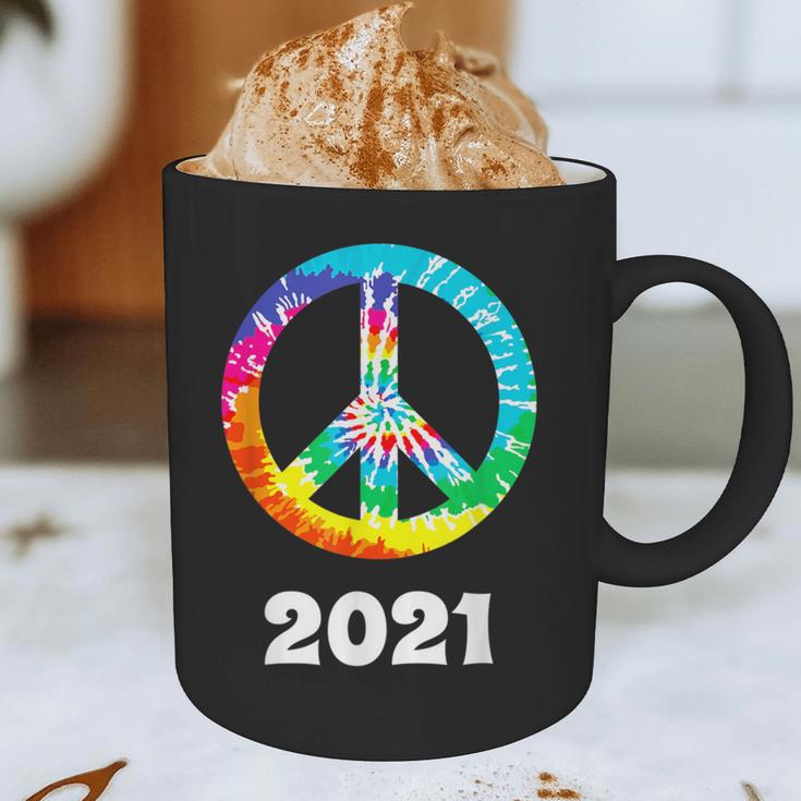 2021 Graduation Class Year Tie Dye Peace Sign Graduate Shirt Graphic Print Coffee Mug