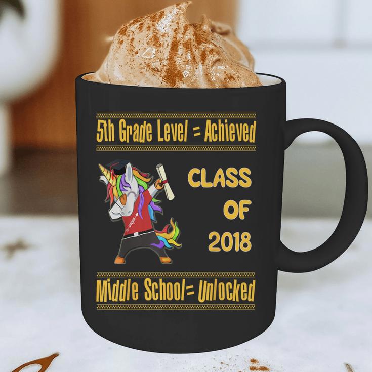 5th Grade Graduation Shirt Dabbing Unicorn Boys Class 2018 Graphic Print Coffee Mug