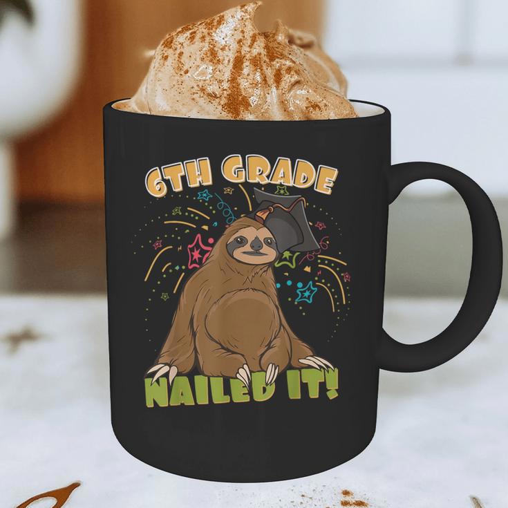 6th Grade Graduation Sloth Nailed It Class Of 2025 Graphic Print Coffee Mug