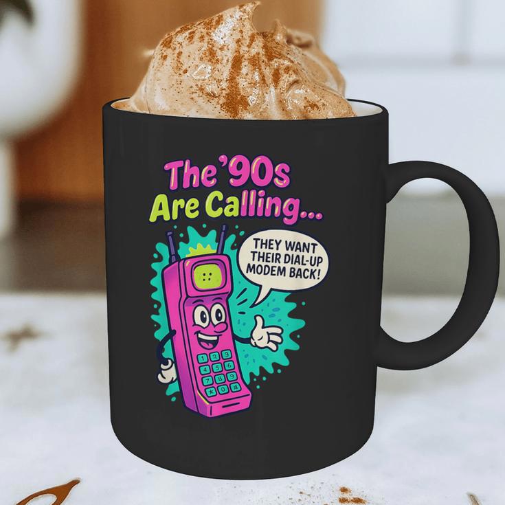 The 90s Are Calling Retro 90s Kid Nostalgia Gag Meme Graphic Print Coffee Mug