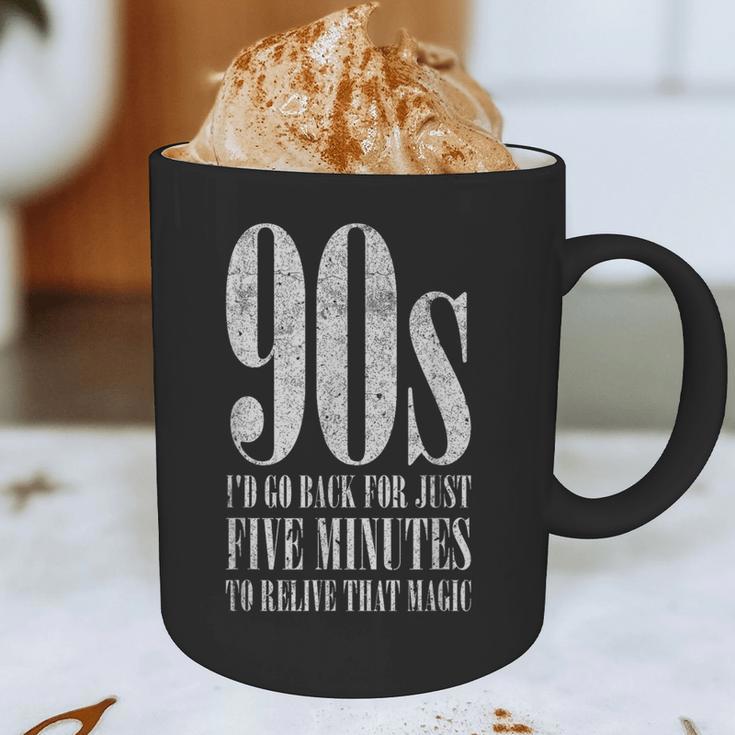 The 90s I'd Go Back For Five Minutes Nostalgia Quote Graphic Print Coffee Mug