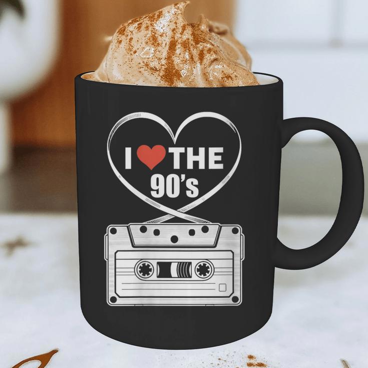 90s Nostalgia Cassette Heart Retro I Love The 90s Graphic Print Coffee Mug
