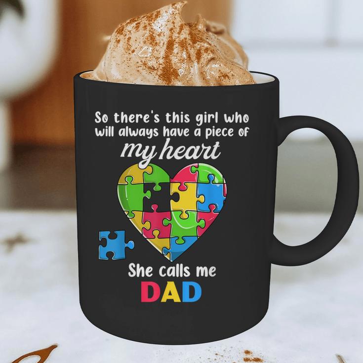 Autism Dad Of Autism Daughter Daddy Shirts Autistic Support Graphic Print Coffee Mug